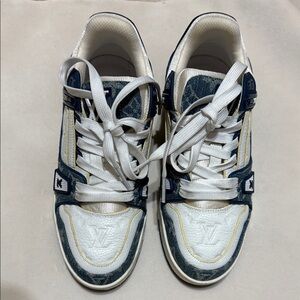 Louis Vuitton Denim and White Sneakers